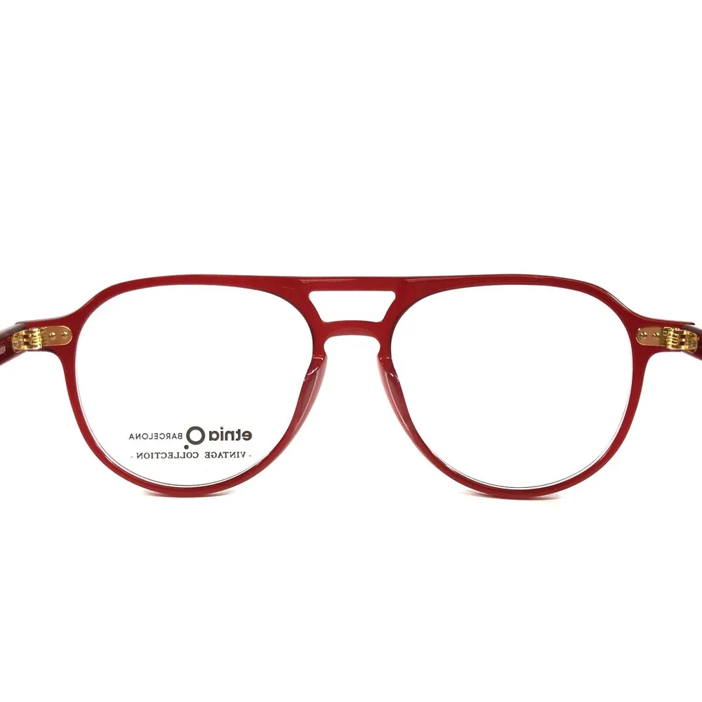 Etnia Barcelona Eyeglasses Frames ES MERCADAL RD Red Clear Aviators 52-17-145
